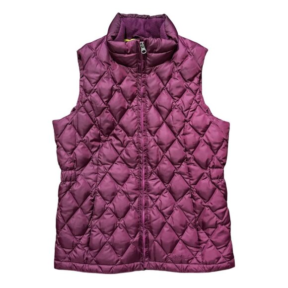 EDDIE BAUER Lightweight 550 Down Fill Full Zip Puffer Vest in Boysenberry SZ 12 - Picture 1 of 10